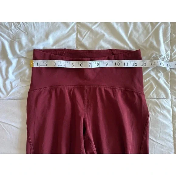 Lululemon Train Times Crop Leggings Women's Size 6 Burgundy Garnet 17 in inseam - Picture 5 of 9